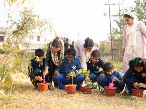 Kids planting